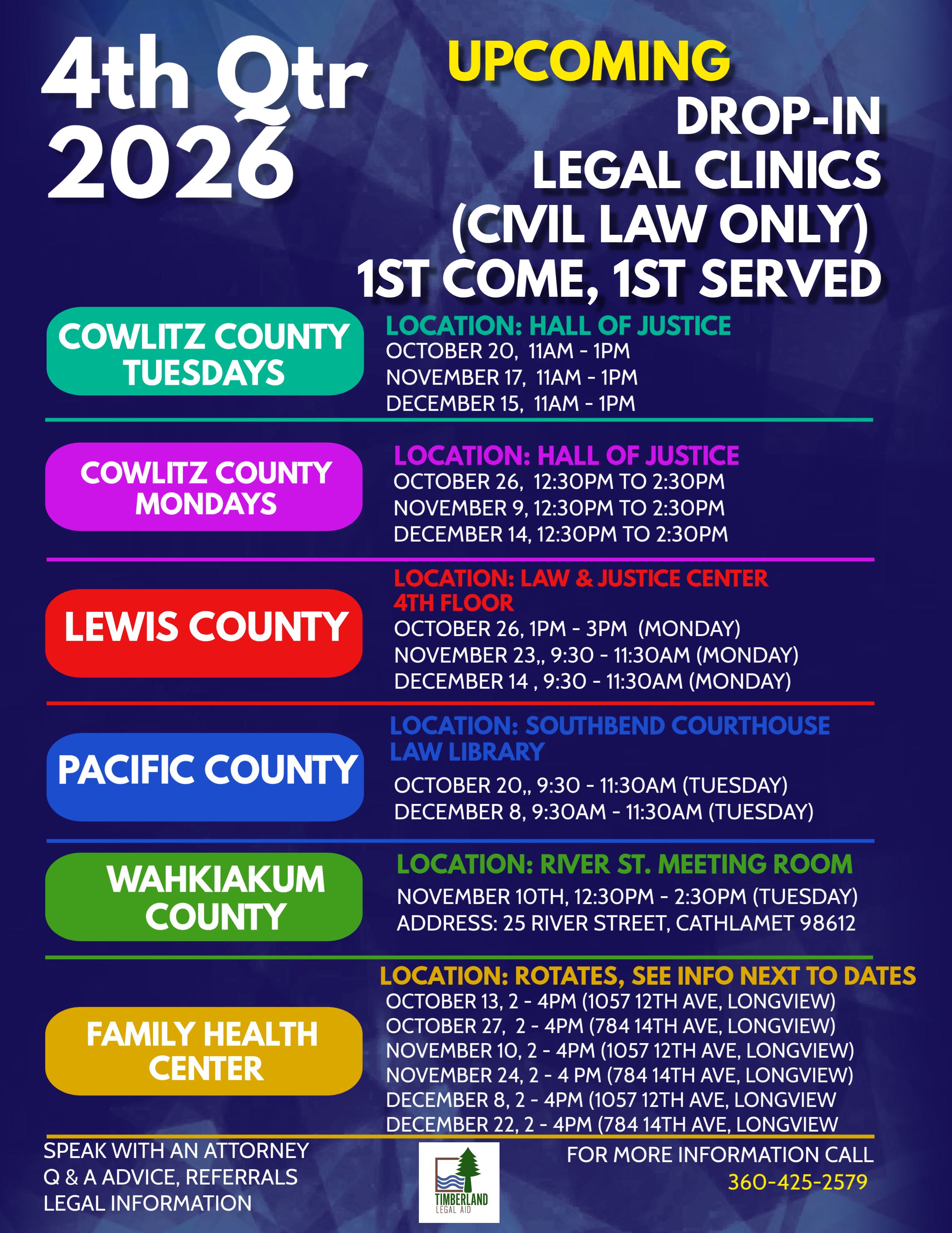Quarter 4 Legal Clinics - English