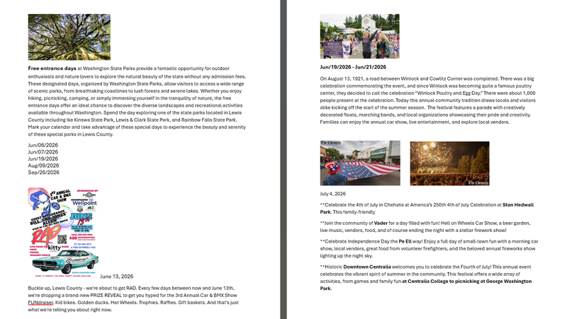Summer events pg 1